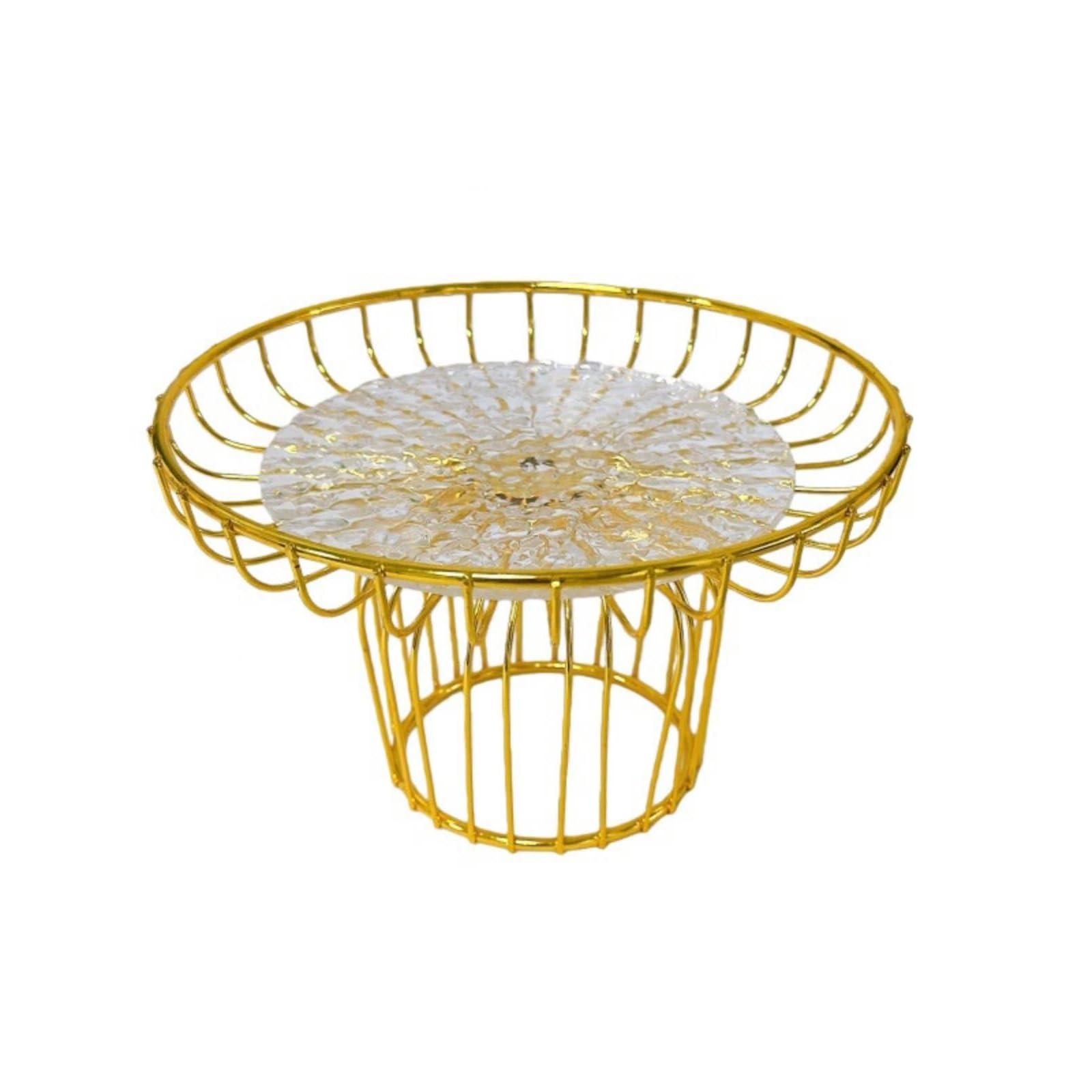 Gralara Dessertständer mit Acrylplatte modern Tortenplatte mit Fuß bruchsicher Tortenständer Fuß für Brautpaare, Hochzeit, , Leichter Luxus, Minimalistisch, Gold, Eisen, Klein, Obstkorb, Acryl