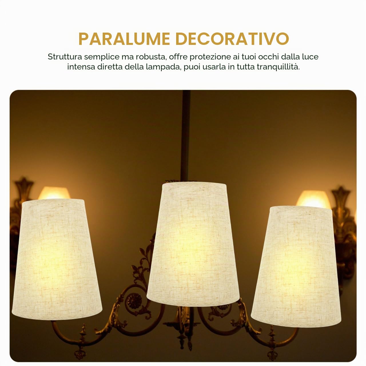 OSALADI Piccolo Paralume E14 Lino Paralume Di Ricambio In Tessuto Moderno Copertura Della Luce Per Lampadari Da Tavolo Applique 15 X 15 X 18 Cm