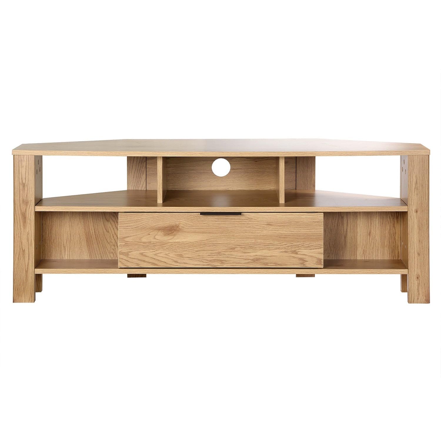 Casâme Mueble De TV De Esquina 1 Cajón Decoración Roble - L120 Cm