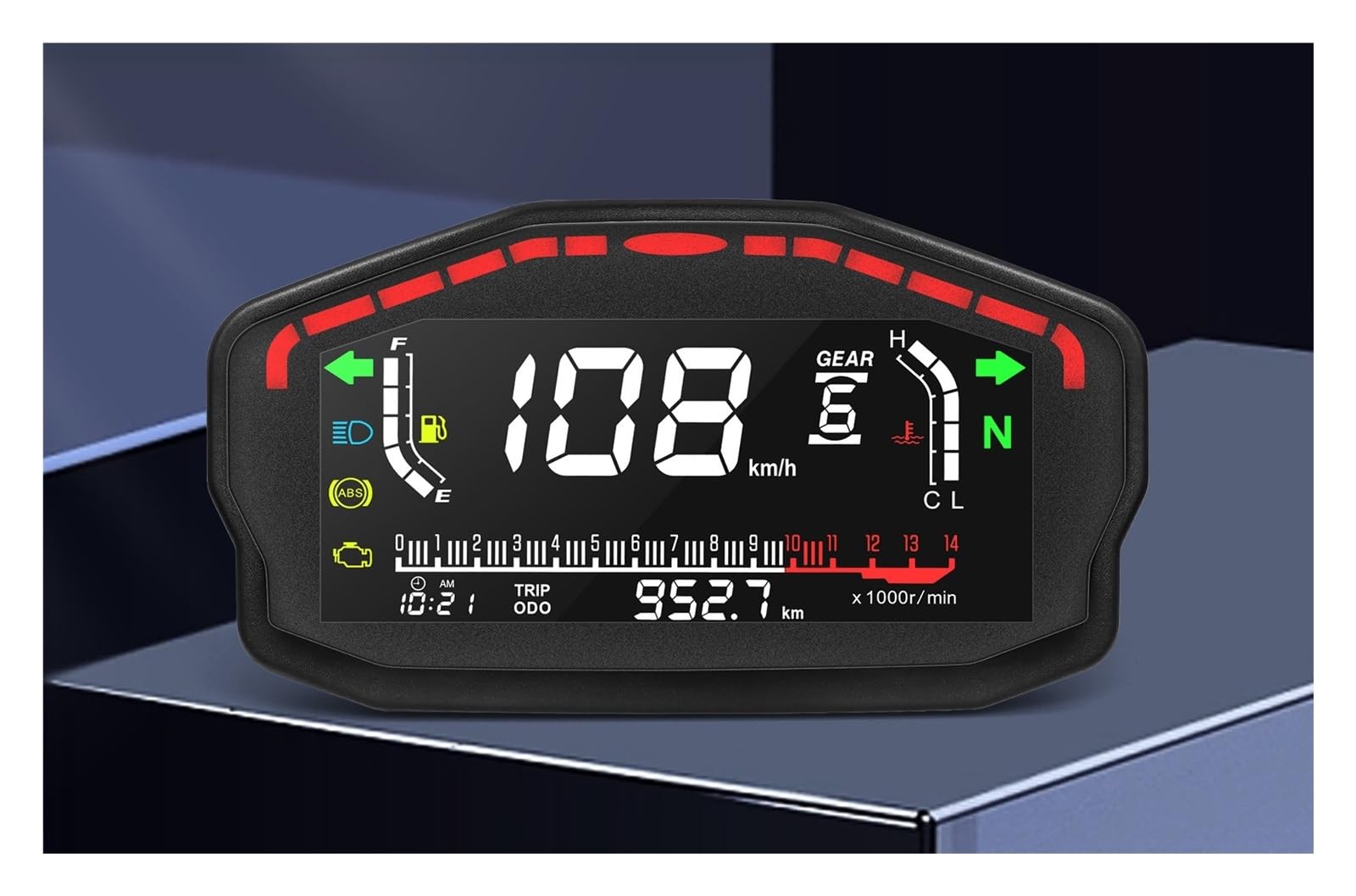 Contagiri contachilometri Tachimetro LED Per Moto Contachilometri Digitale Velocità Temperatura Misuratore Di Livello Carburante Indicatore Moto Per Per