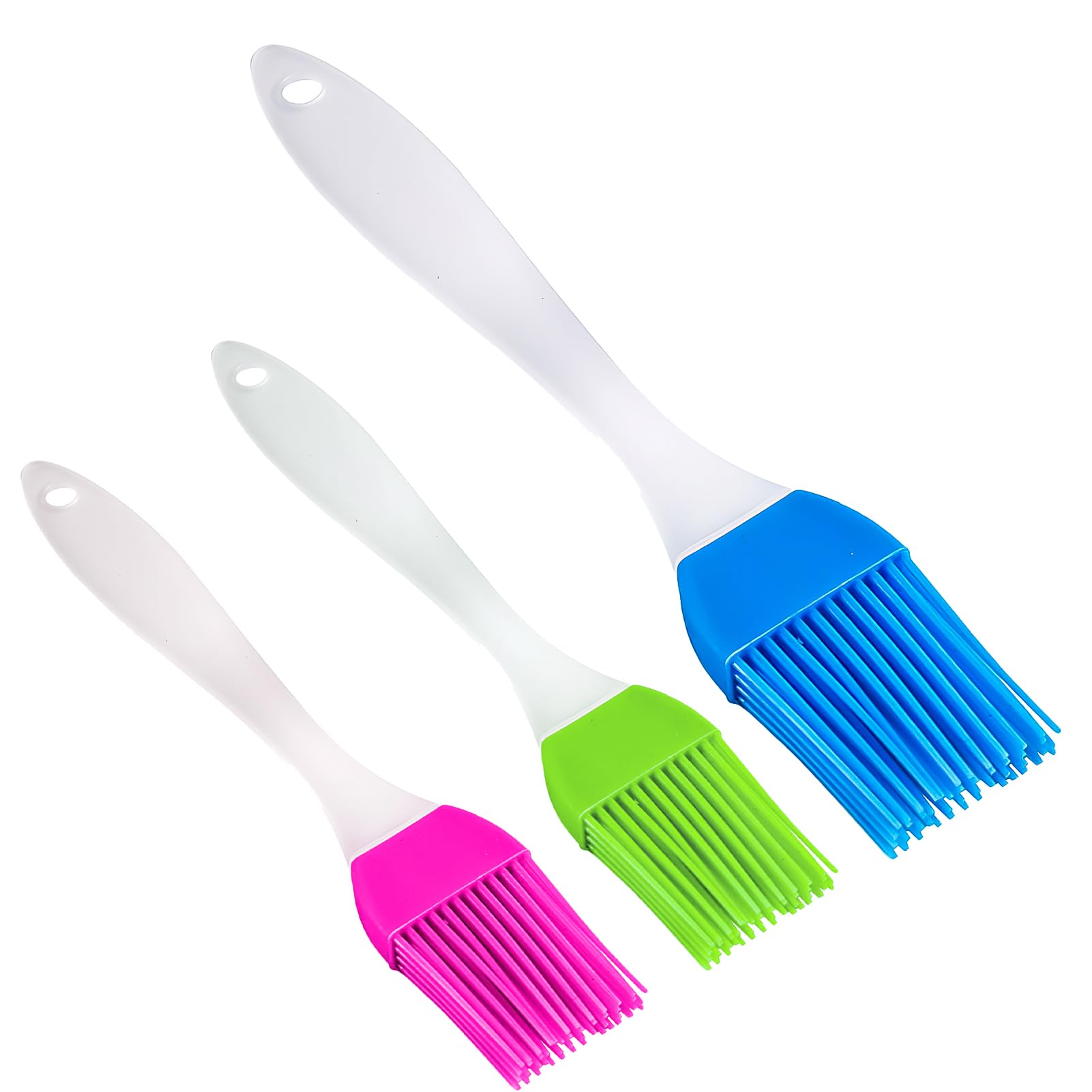 3PCS Pastry Brushes, Basting Brush 3 Color Silicone Brush Silicone Pastry Brush Oil Brush for Cooking Food Brush BBQ Basting Brush Pastry Brushes for Baking Egg Wash Brush