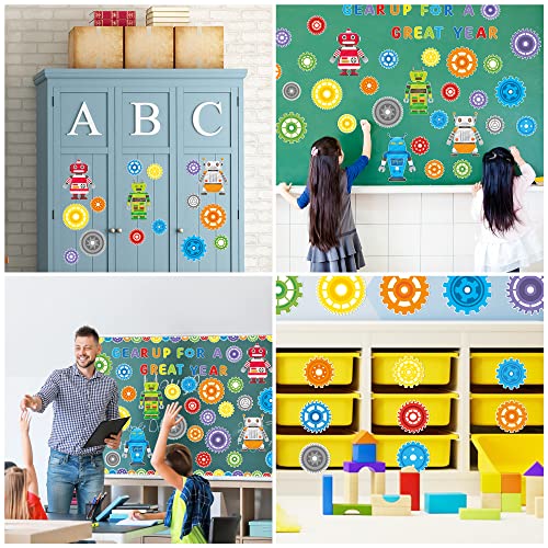 Snapklik.com : 129Pcs Fall Gear Robot Bulletin Board Back To School ...