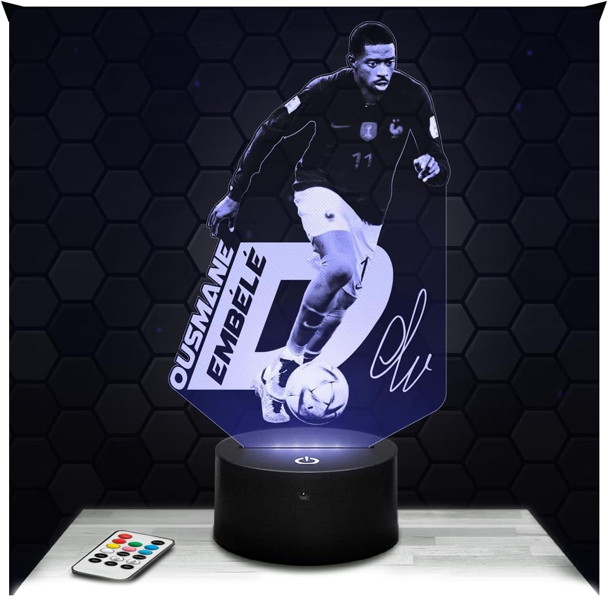 Lampephoto.fr - Ousmane Dembele Football Footballer 3D Lamp Decoration, Gift Idea for Men Ousmane Dembele Football Night Light Room Decor, Original Christmas, Gift Idea for Men, Led Bedside TOP โ image 1
