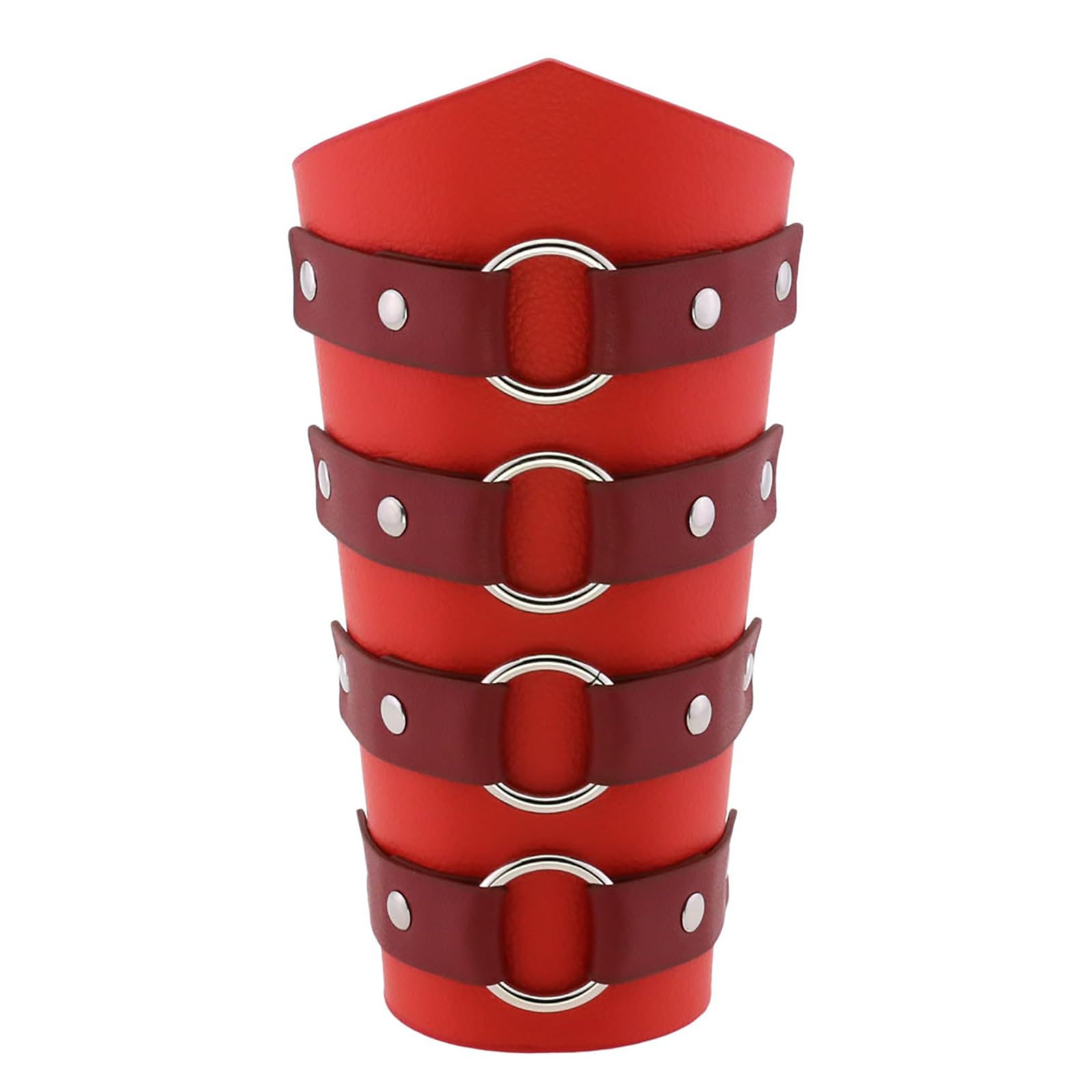 oringnat Medieval Arm Guards for Male Role Play Pirate PU Medieval Pirate Soldier Gauntlets with Round Buckle Halloween