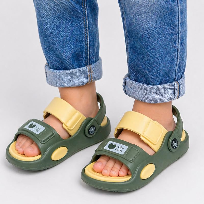 Image of Kids Boys Adjustable Strap Sandals Slippers - Soft EVA Lightweight Non-Slip Casual Outdoor & Indoor Slides for Toddlers & Children