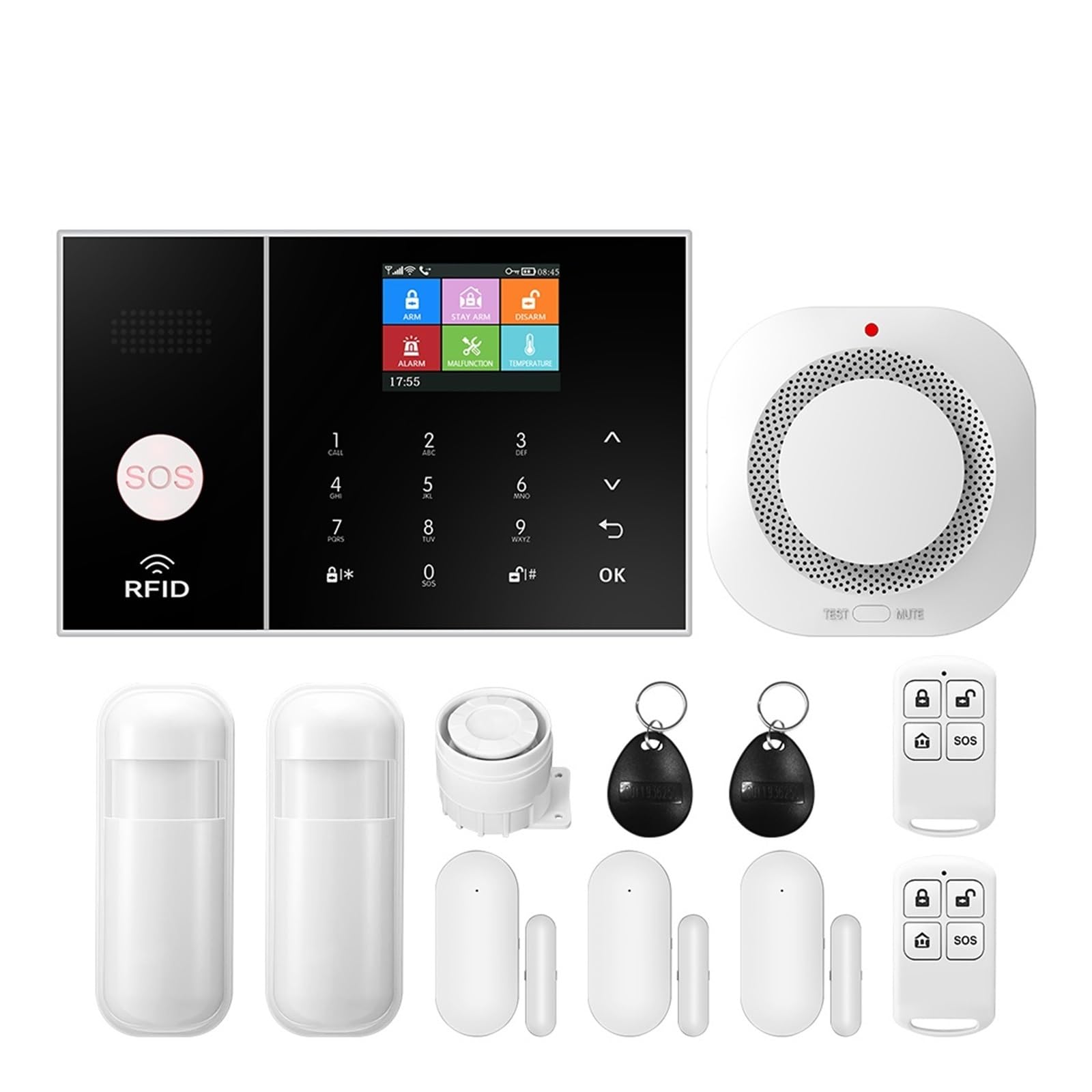Sistema de Alarma, De Alarma For En Casa, Seguridad gsm con Puerta Y Sensor Movimiento, Control por Aplicación Inteligente(Set 5)