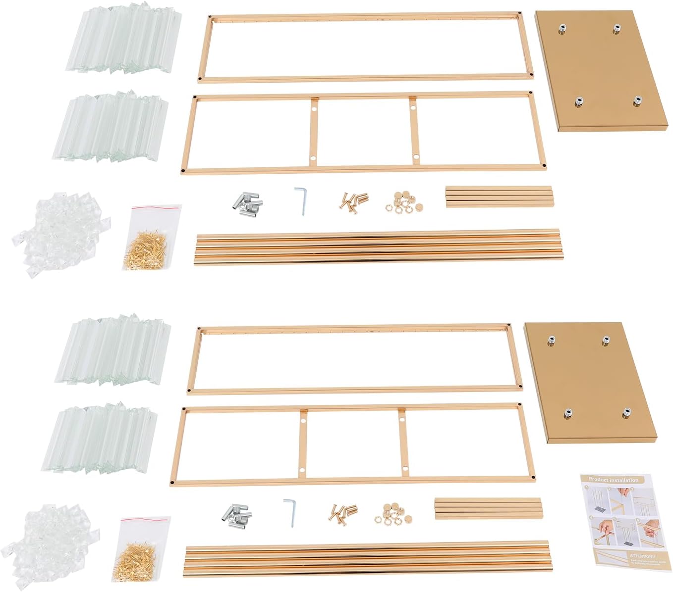 2Pcs Crystal Flower Stand, Gold Wedding Crystal Centerpieces Stand, Modern Wedding Flower Vase Stand for Aisle Road Guide, Decoration