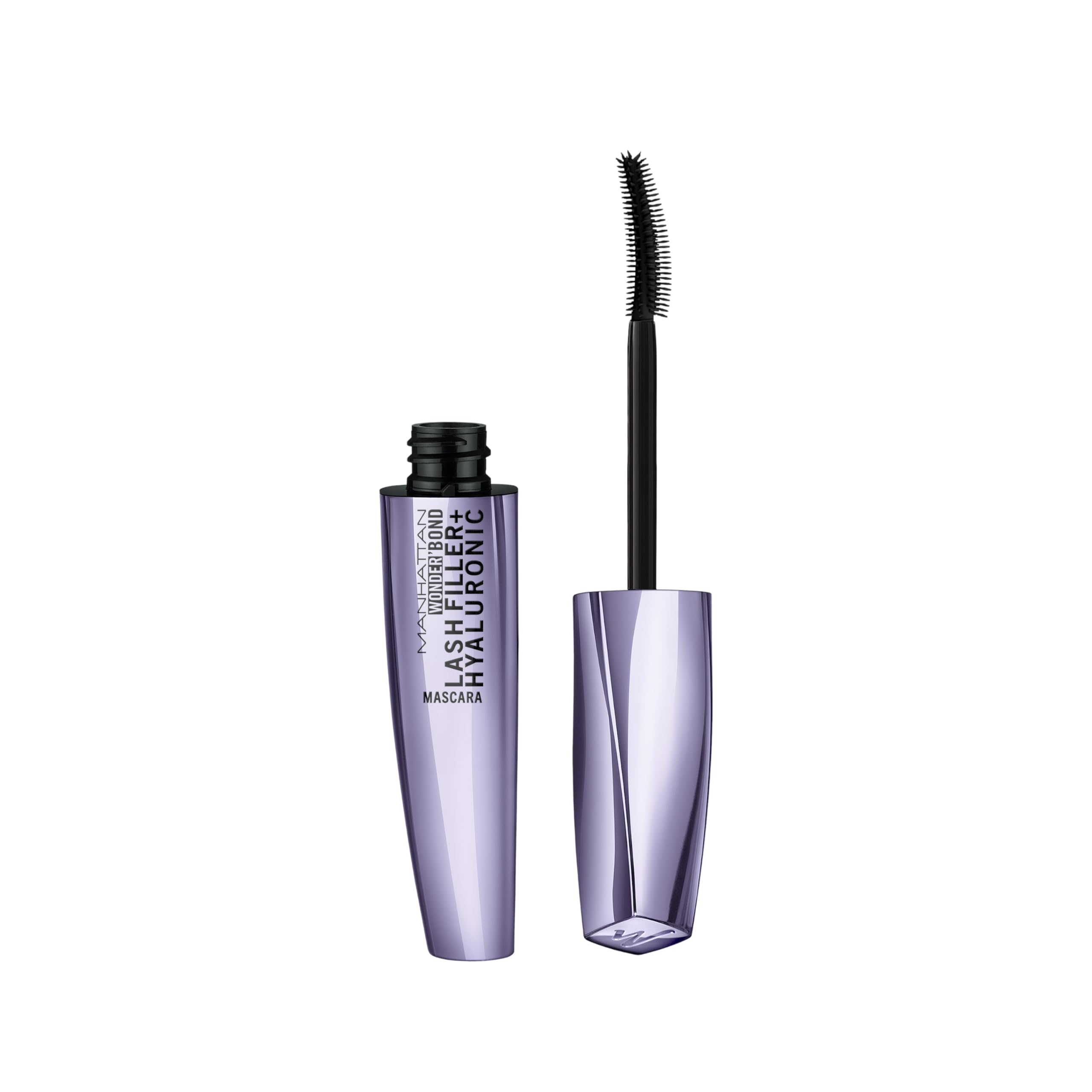 MANHATTAN Wonder'Bond Lash Filler & Hyaluronic Mascara, 001 Black, Lash Filler Mascara, Bonding Serum, Volumenmascara, Hyaluronsäure, wischfest, 11 ml