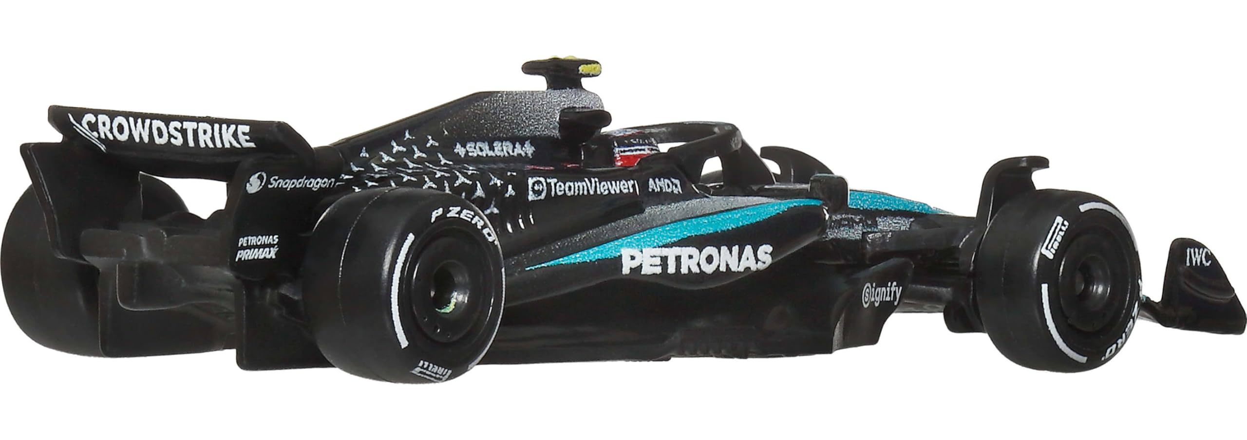 Hot Wheels Premium Mercedes-AMG F1 – Coffret 2 Voitures 1/64 George Russell (n°63) Et Kimi Antonelli (n°12), Socle Exclusif, Dès 14 Ans