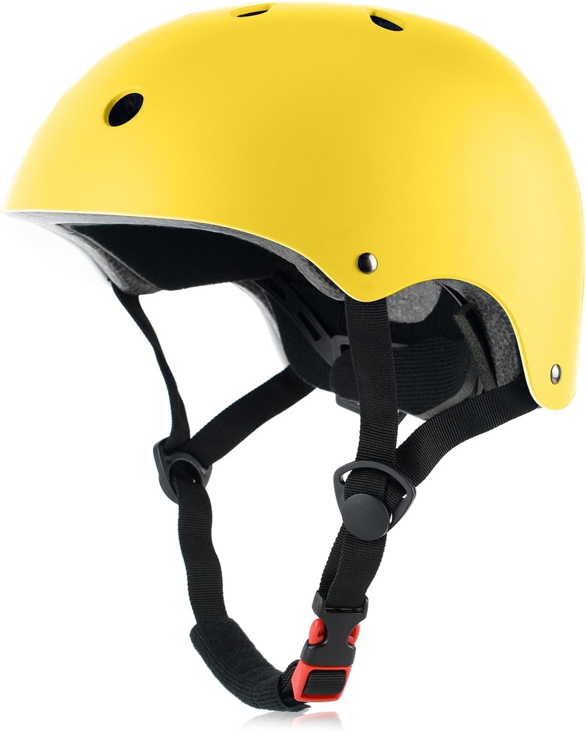 Skateboard Bike Helmet, Lightweight Adjustable, Multi-Sport for Bicycle Skate Scooter, 3 Sizes for Adult Youth & Kids Matte Yellow Large: 57-61 cm / 22.4"-24"
