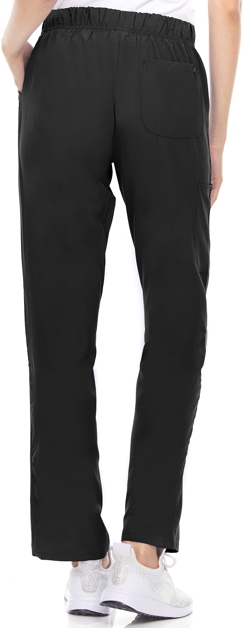 Hey Collection Scrubs 4-Way Stretch Flare Medical Scrub Pants with Four Pockets,Black,Size Large