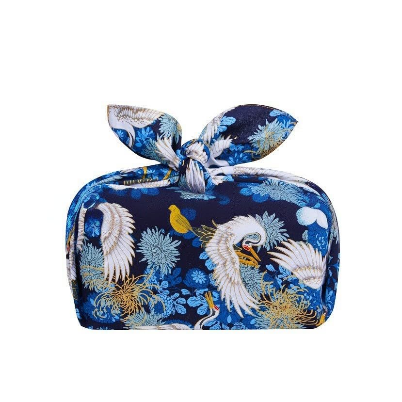 Japan Wrap The Cloth Cotton Line, 45–95 cm, 10 Stück, wiederverwendbares Geschenktuch mit blauem Vogel(Blue Bird,95 * 95cm)