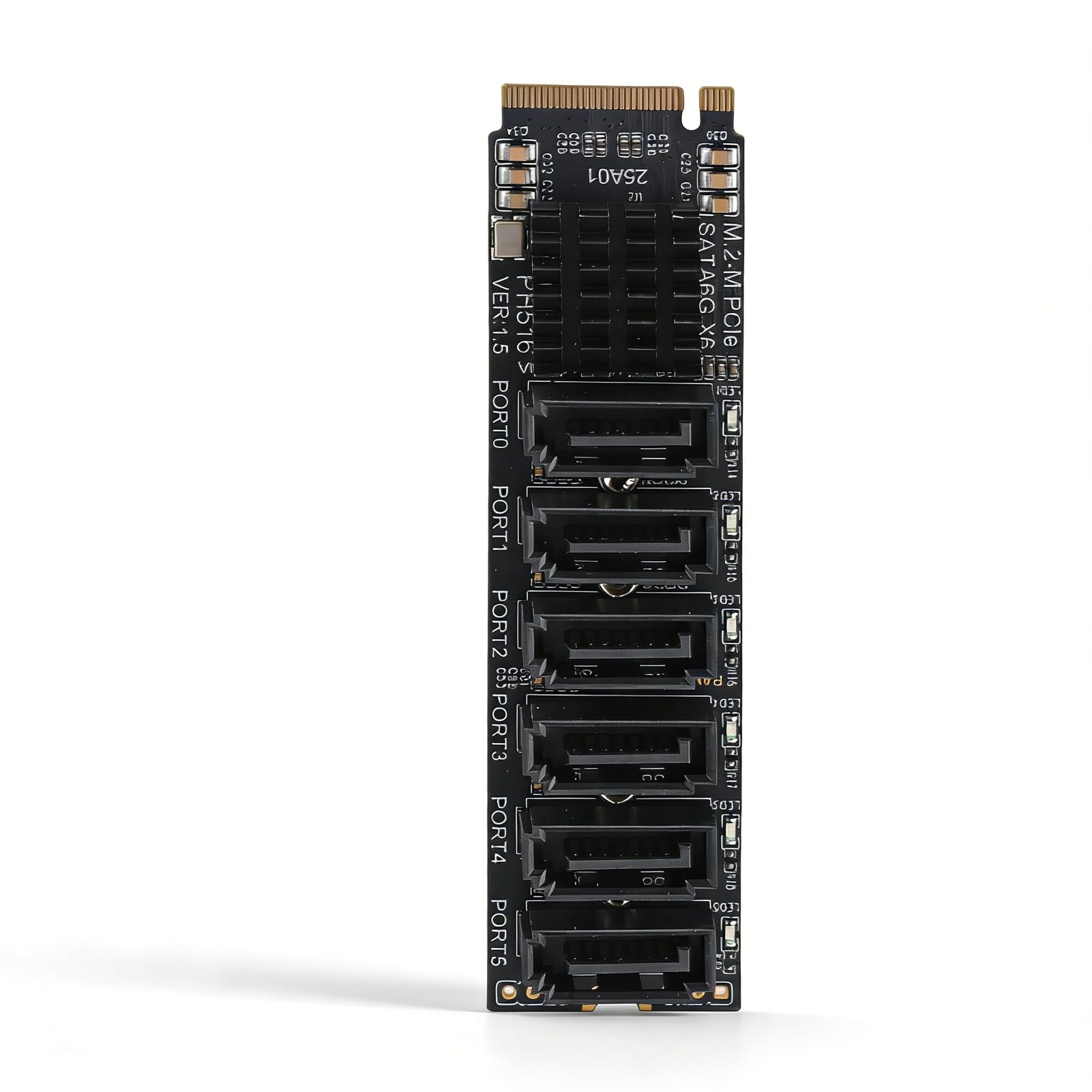 Karta Adaptera M.2 do SATA3.0, Profesjonalna Karta Rozszerzeń 6 Gb/s ASM1166 M.2 PCIE na SATA z Inteligentnym Wskaźnikiem