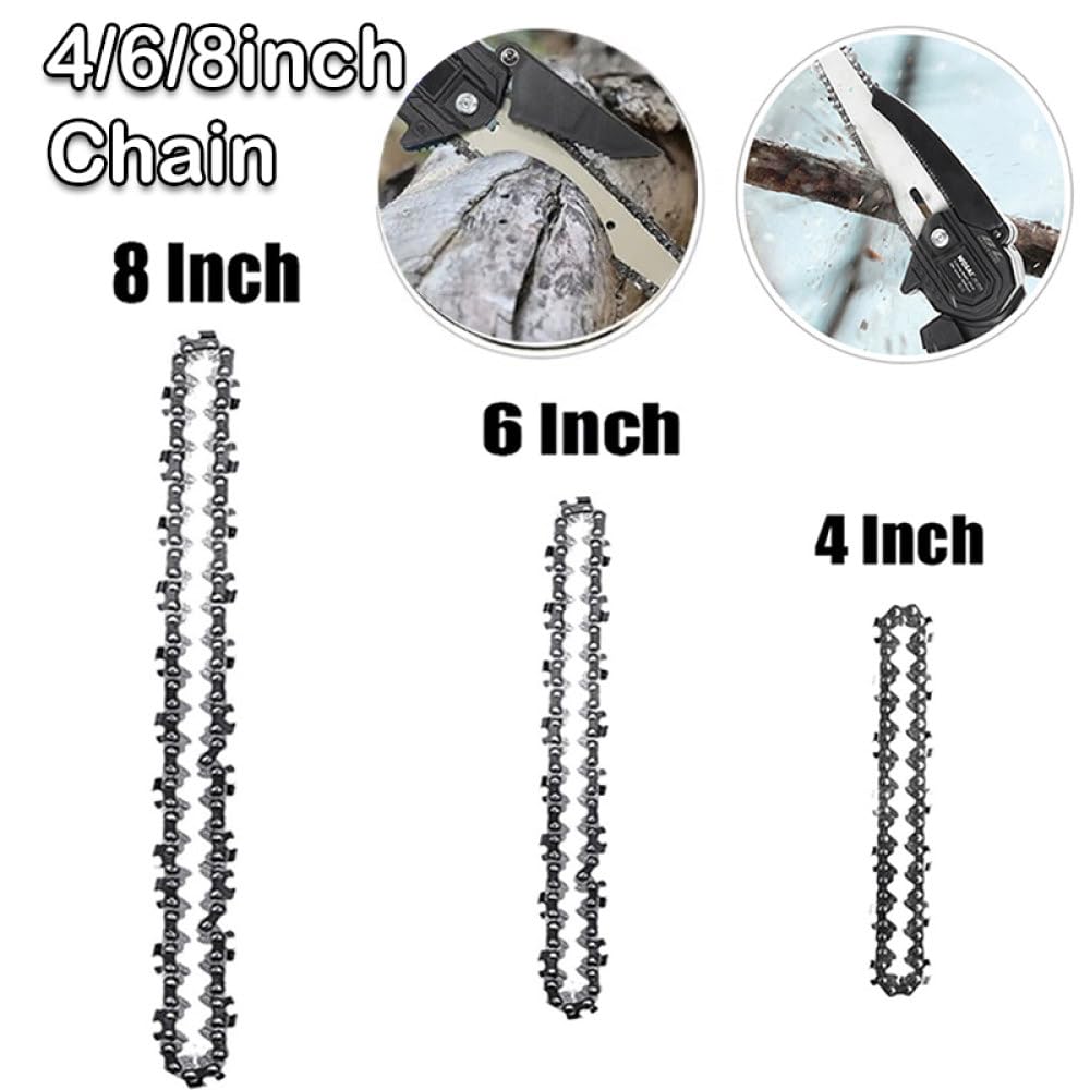 1 pz 4 6 8 pollici catene per motoseghe in acciaio catene per accessori per motoseghe elettriche catene di ricambio per motoseghe elettriche, 8 pollici