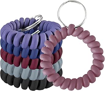 Amazon.com : HAMIYELL Pack of 6 Plastic Wrist Key Coil Spring Key Chain ...