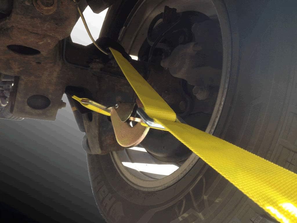 SecureMyCargo 2" Ratchet Axle Strap Twist Hook/Twist Hook 8' Yellow
