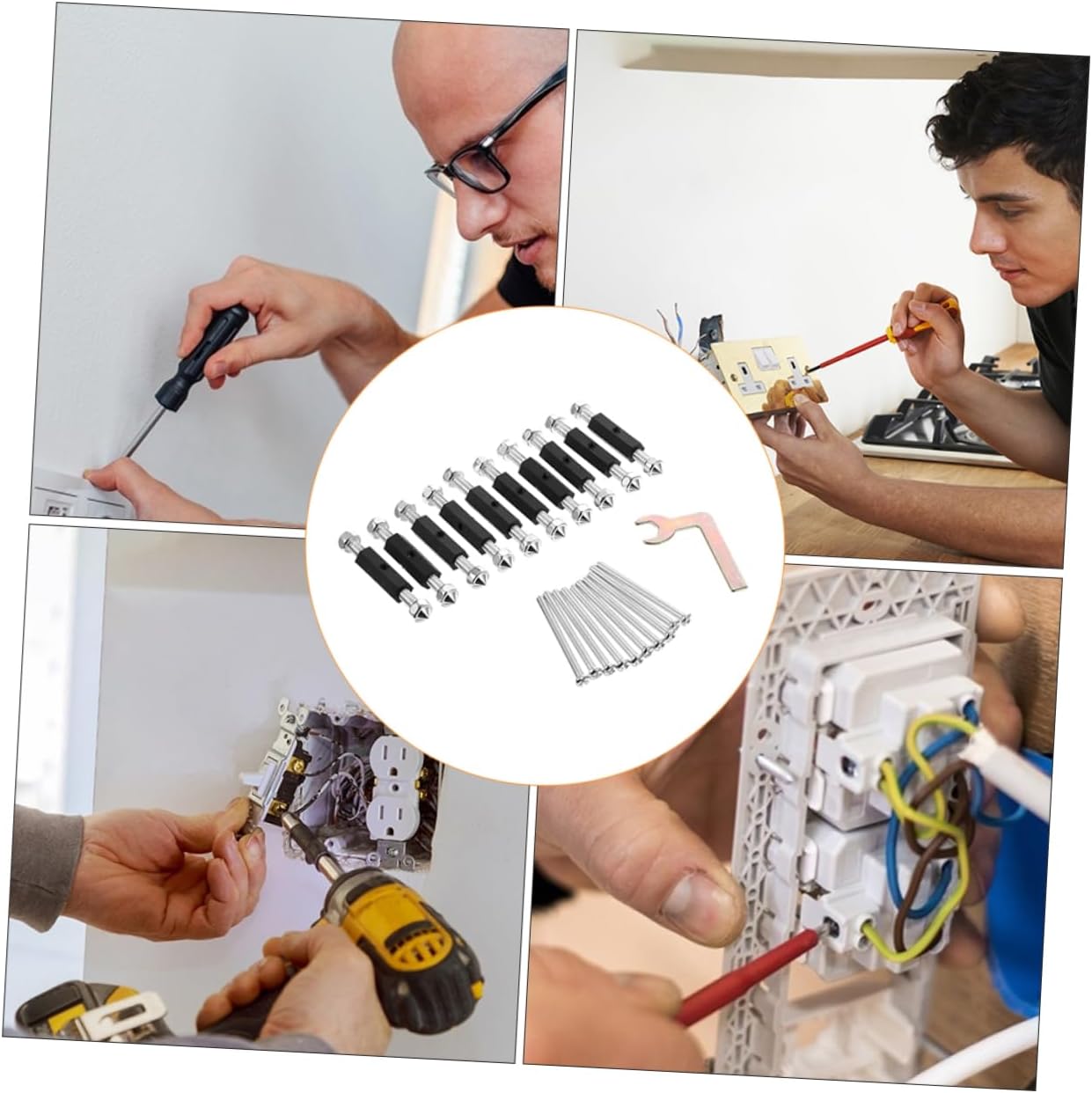 2sets Type Cassette Repair Device Set Practical Junction Box Repairer Screws Electrical Box Fixing Tool for Wall Socket Installation