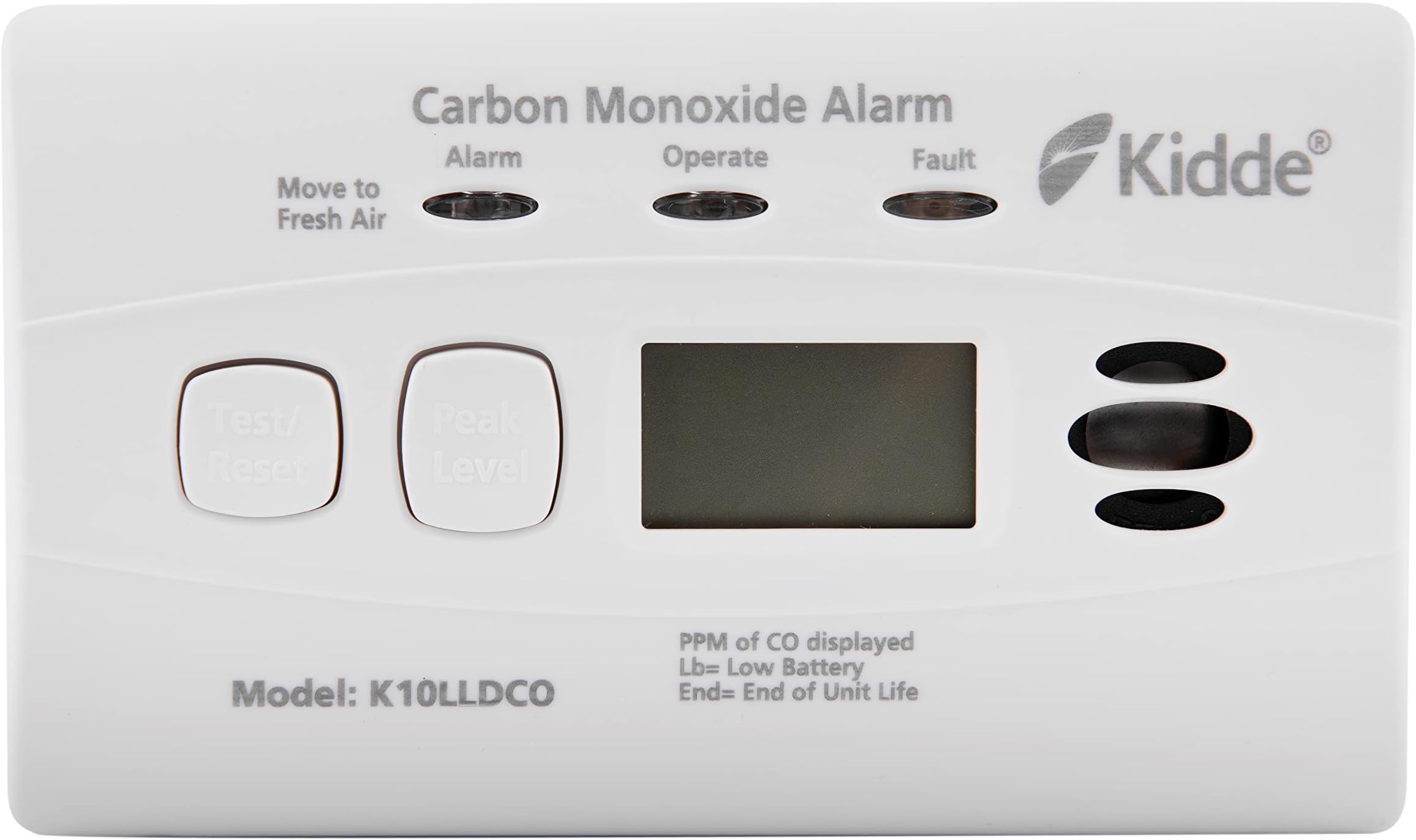 Kidde 10LLCO Ten Year Life Carbon Monoxide Alarm with Sealed Longlife