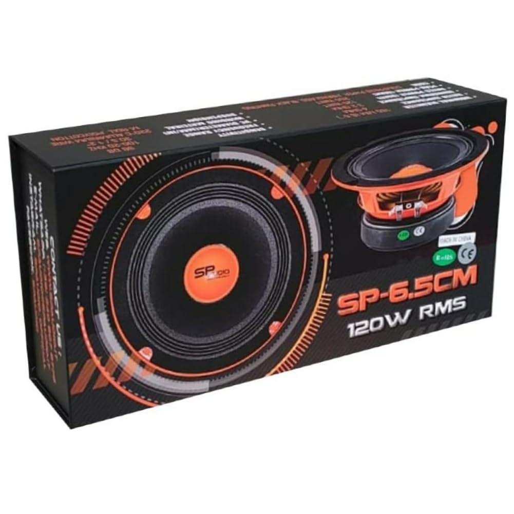 KIT SET PER SP AUDIO SP6.5CM 2 midrange da 16,5 cm 165 mm 6,5" di diametro, 120 watt rms 250 watt max, impedenza 4 ohm, sensibilità 96 db, per auto, a coppia + accessori omaggio
