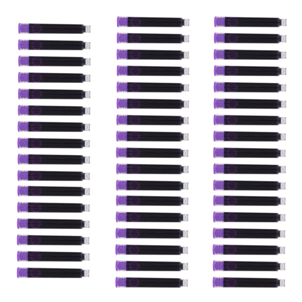 NUOBESTY 150Pcs Cartucce D' Inchiostro per La Penna Stilografica Purple Breve International Standard Generable Generric Generric Generable Cartucce per Calligrafia Belle Scuola Scuola