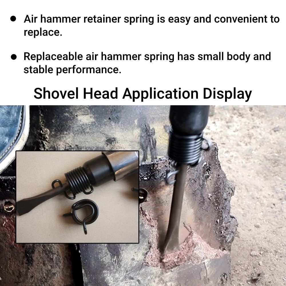 Air Hammer Retainer Spring Kit with M6 Locknuts Replacement Parts Compatible with 150 190 250 Pneumatic Chisel Hammer