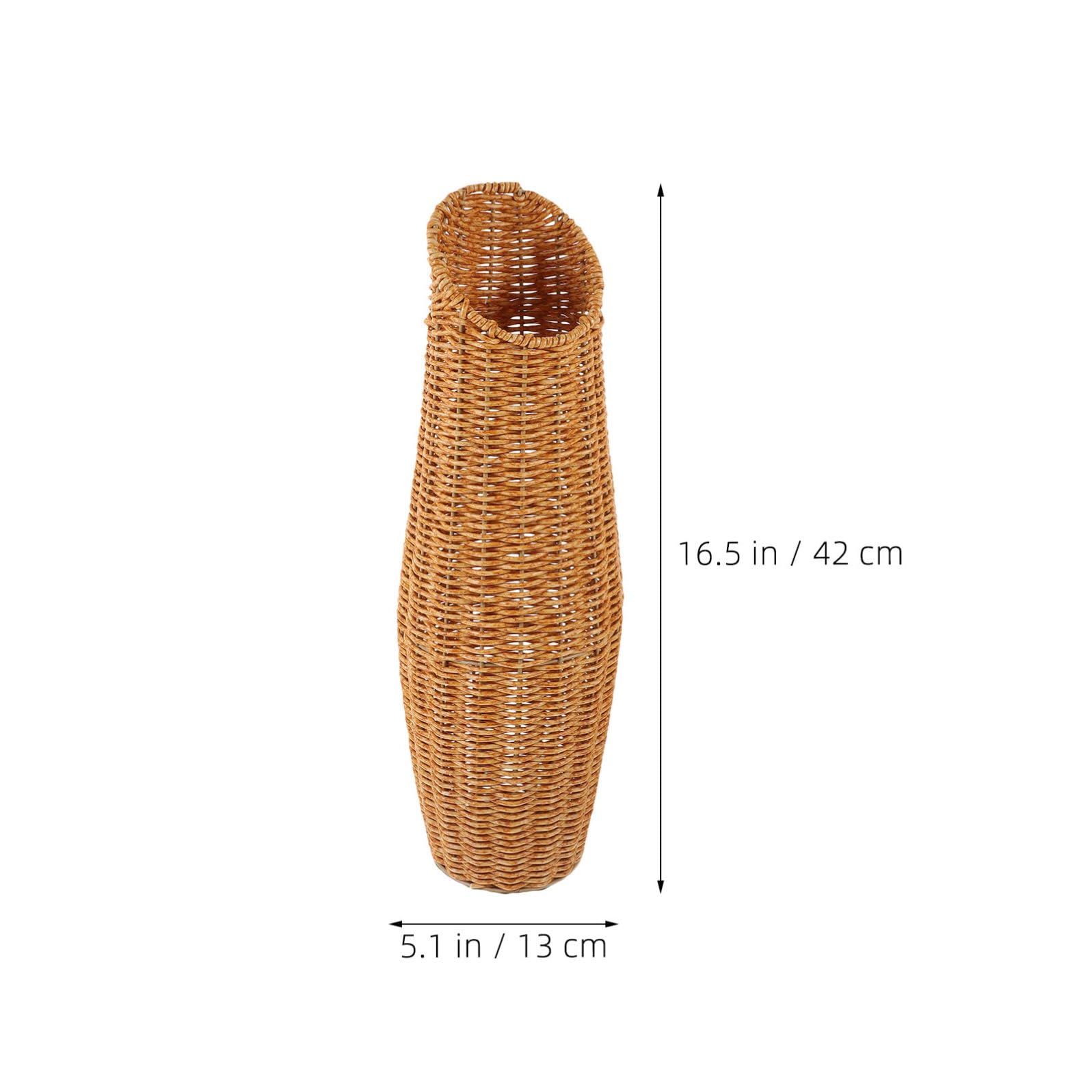 Jarrón de Suelo Alto de Ratán Sintético Tejido, 2 Piezas, Ligero y Decorativo para Flores Secas y Artificiales, Adecuado Entrada Hogar