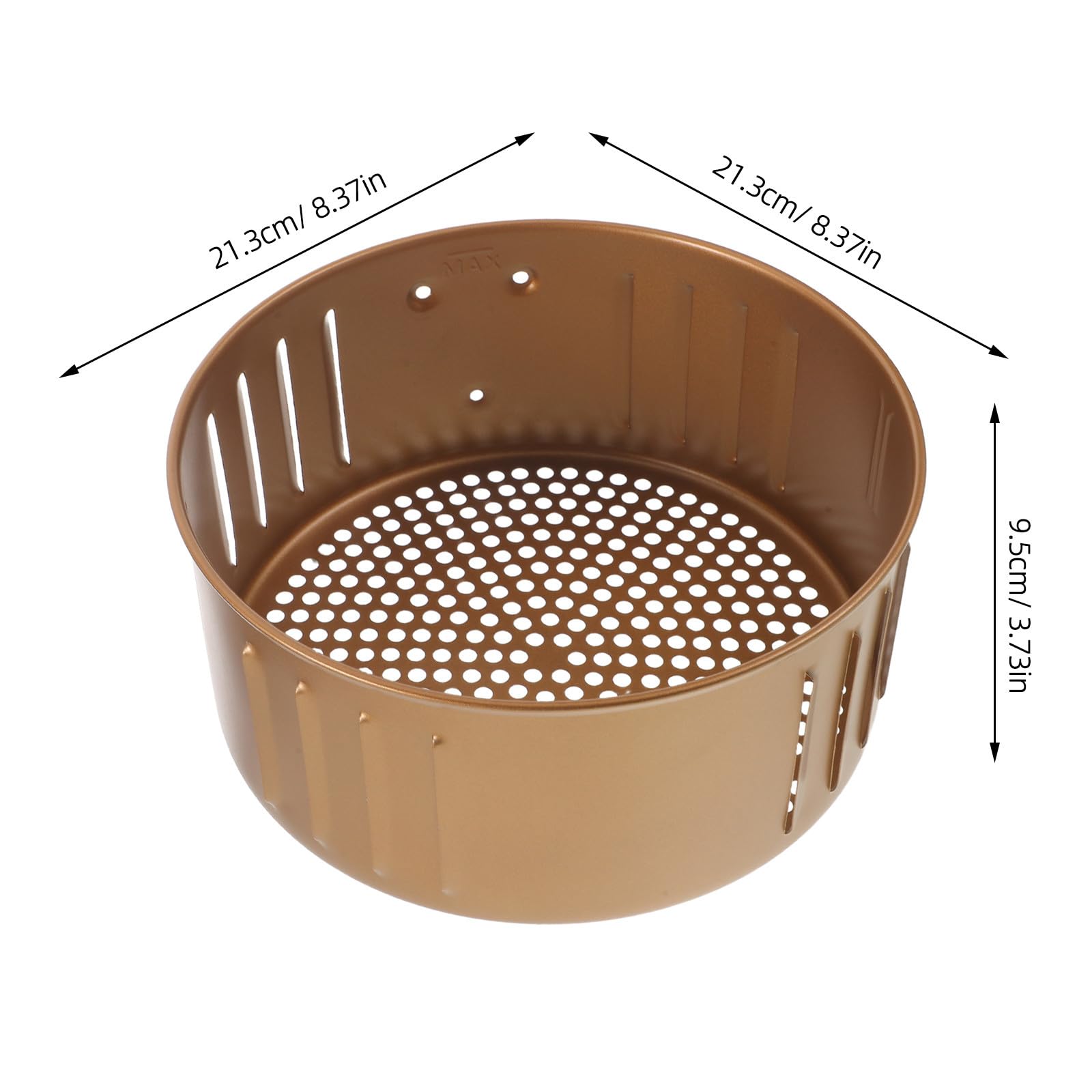 TOYANDONA Zamienny koszyk do frytkownicy powietrznej | Okrągła i nieprzywierająca patelnia do pieczenia 3,5 l | Taca do smażenia frytek/mięsa/warzyw | Nakładka do kuchennej frytkownicy powietrznej 8,3