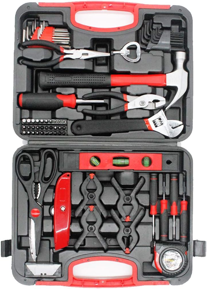 76 Piece Tool Set-Home Repair Tool Kit, General Household Hand Tool Kit with Storage Case, Screwdriver Set Socket Wrench Hammer Pliers