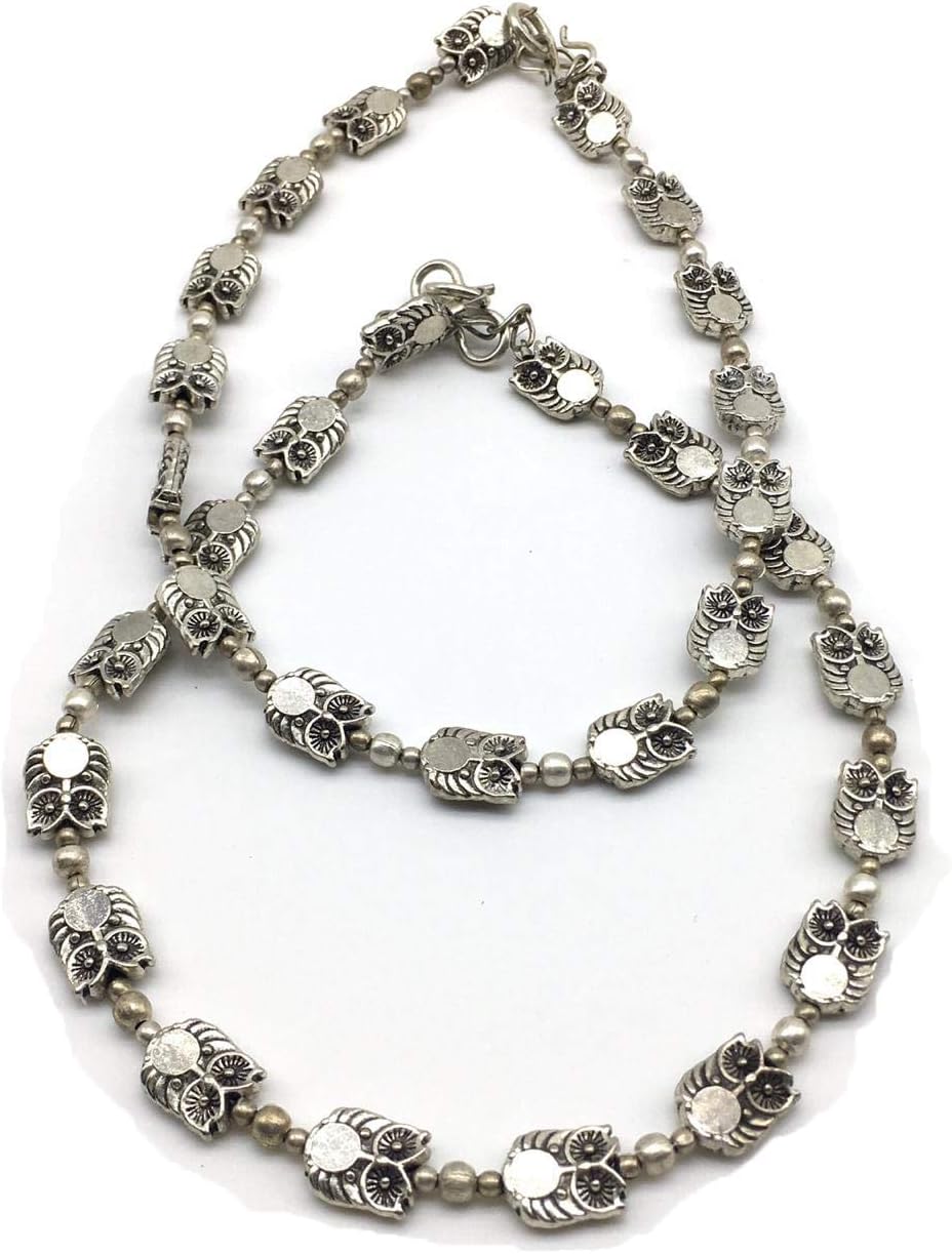 Digital Dress Traditional Authentic Fashionable Attractive Indian Style Alloy Metal Fancy Oxidised German Silver Plated Anklet Payal/Pazeb Comes Pair For Women and Girls Gift Jewellery (Pack of 2)