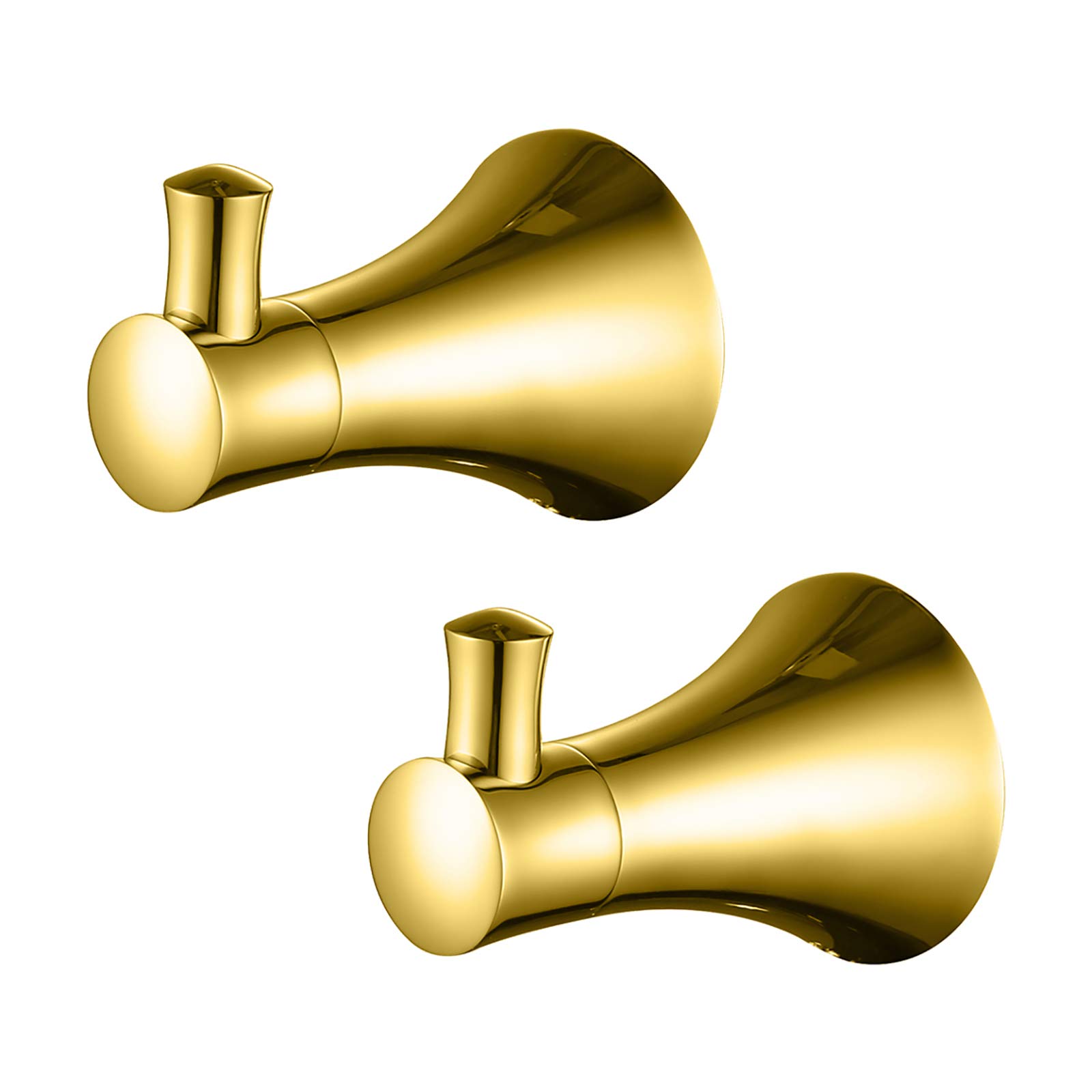 Kleiderhaken Titangold Handtuchhaken Wandhaken Hakenleiste 304 Edelstahl Mantelhaken, Garderobenhaken für Bad, Küche, Büro, Schraube Installation,2 Hooks