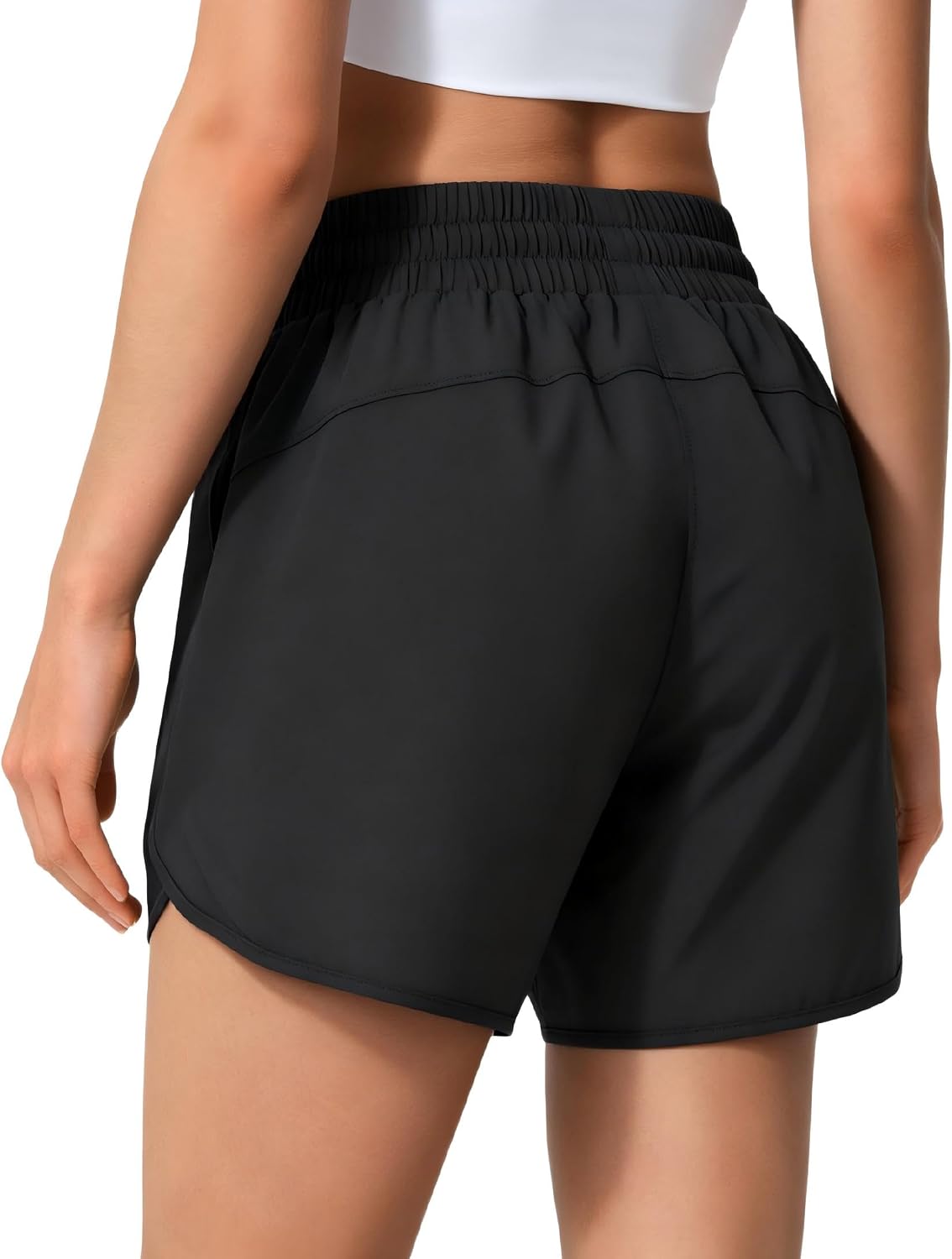 Womens 5" Athletic Running Shorts Lightweight Gym Short with Zipper Pockets image 2