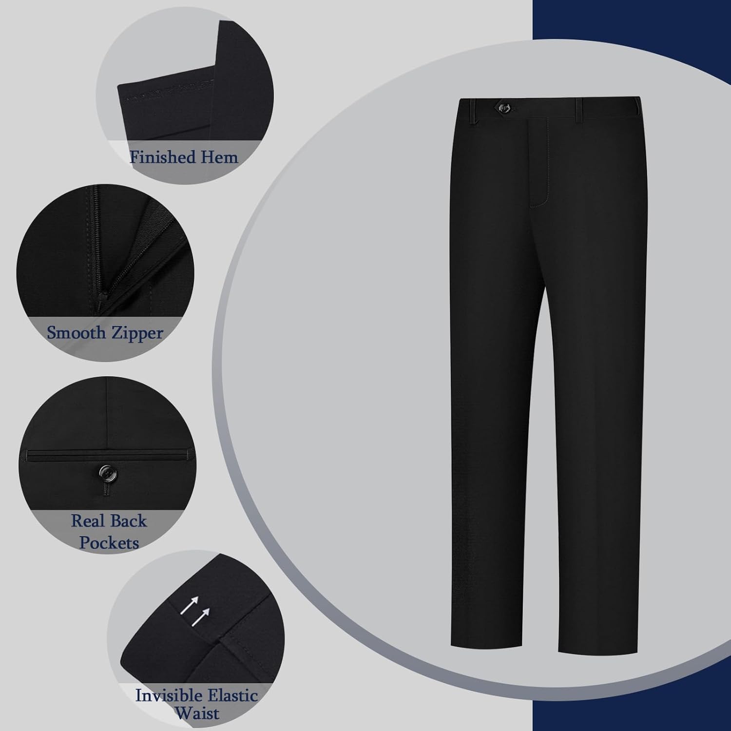 LUPURTY 3 Piece Suits for Men Slim Fit Men's Suit for Business Wedding Party 2 Button Blazer Tuxedo Set Jacket Vest Pants