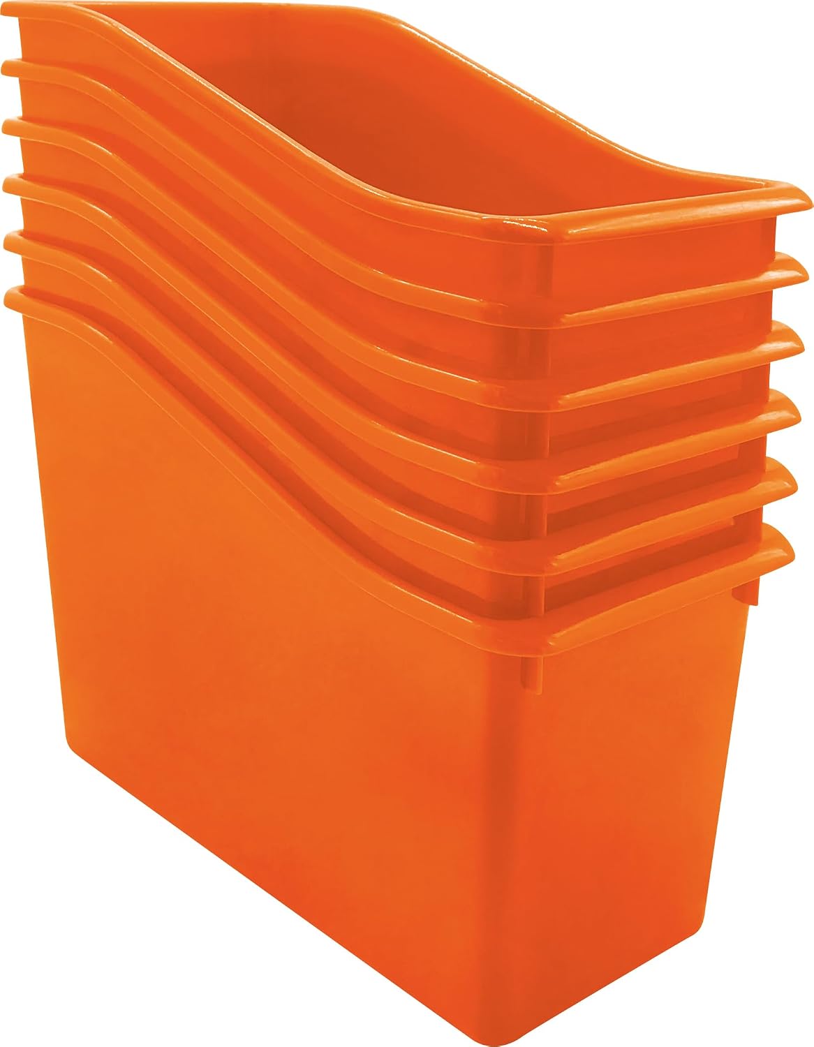 Teacher Created Resources Orange Plastic Book Bin 6-Pack (TCR2088563)