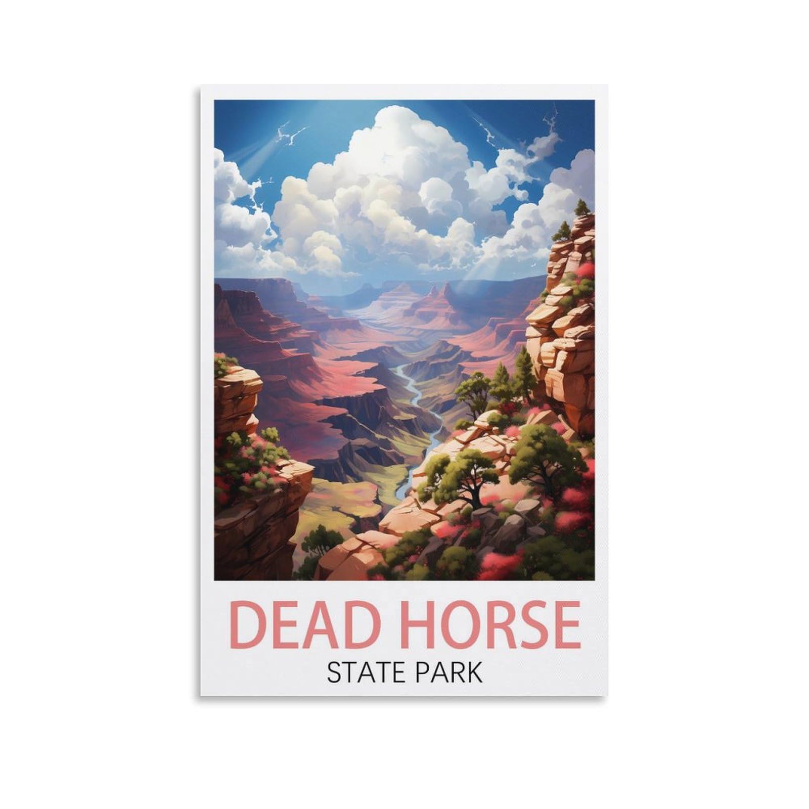 EZMLFA 5D Diamond Art Kits for Beginner,Dead Horse State Park,Diamond Art House DIY Diamond Art Kits for Home Wall Decor 30x40cm