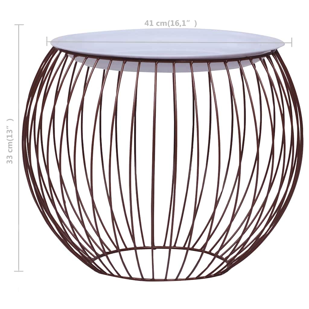 Tavolino da salotto Golden con piano in MDF, diametro 41 cm, struttura in metallo, tavolino da salotto con vano portaoggetti, tavolino per soggiorno, corridoio e ricevimento