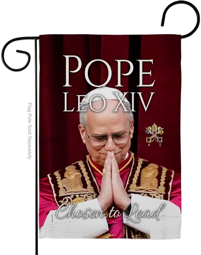 Flag Legacy Picture Prints Vatican Memorabilia Tapestry Catholic Wall Art Canvas Poster Grave Decorations for Cemetery Yard Sign American Papal Door Garden Decor Religious Gifts