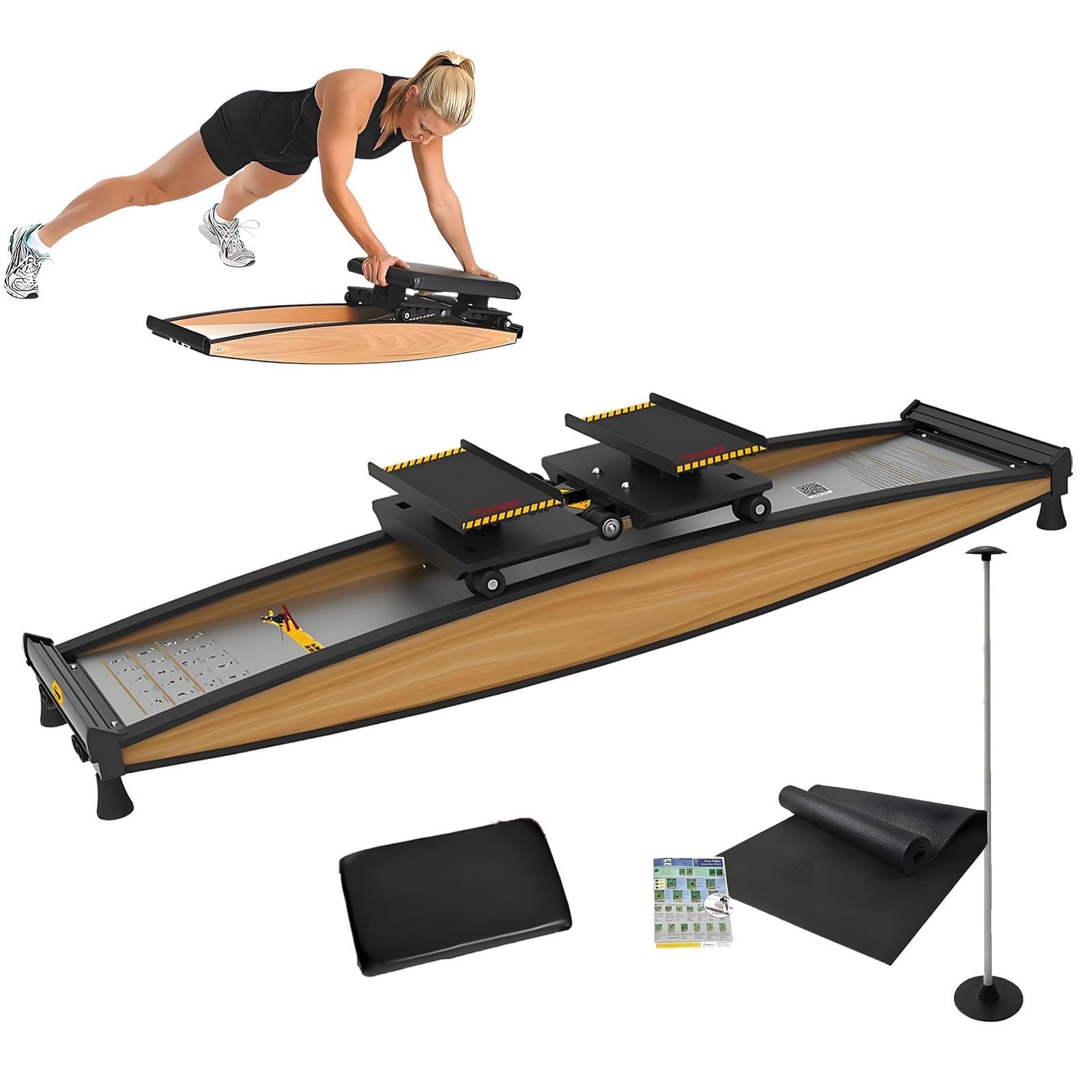 Ski-Trainingsgerät, Professioneller Skitrainer Für Das Ganzkörpertraining, Schnee-Ski-Simulator für das Fitnessstudio zu Hause, Gleichgewichtsgerät, 150 Kg Belastbarkeit