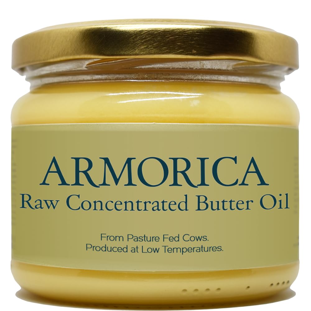 ARMORICA Aceite de mantequilla concentrado 230 g Hecho de leche de vaca alimentada con pasto Fuente de vitaminas solubles en grasa Rico en grasas saludables
