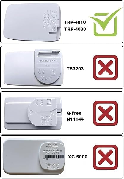 (Verifier Compatibilité) 2 Supports Badge Télépéage Autoroute Compatible avec Badge TRP-4010 TRP-4030 Ulys Fulli, Bip&Go avec Adhésif pour Pare-Brise. - 2