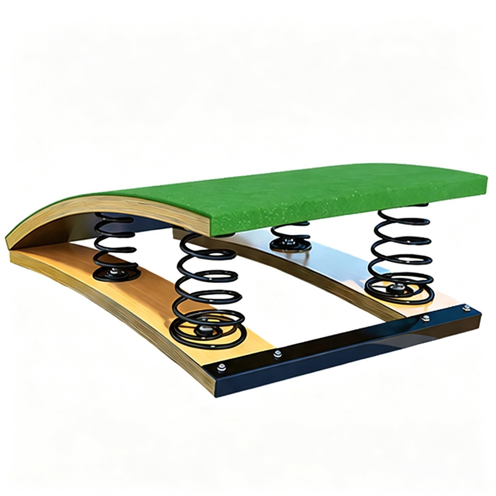 Heavy Duty Curvo Springboard, Trampolino antiscivolo in Legno Massello | Rimbalzo Potente con Design Antiscivolo, Feltro & Piedini in Gomma, Casa, Scuole & Centri Sportivi
