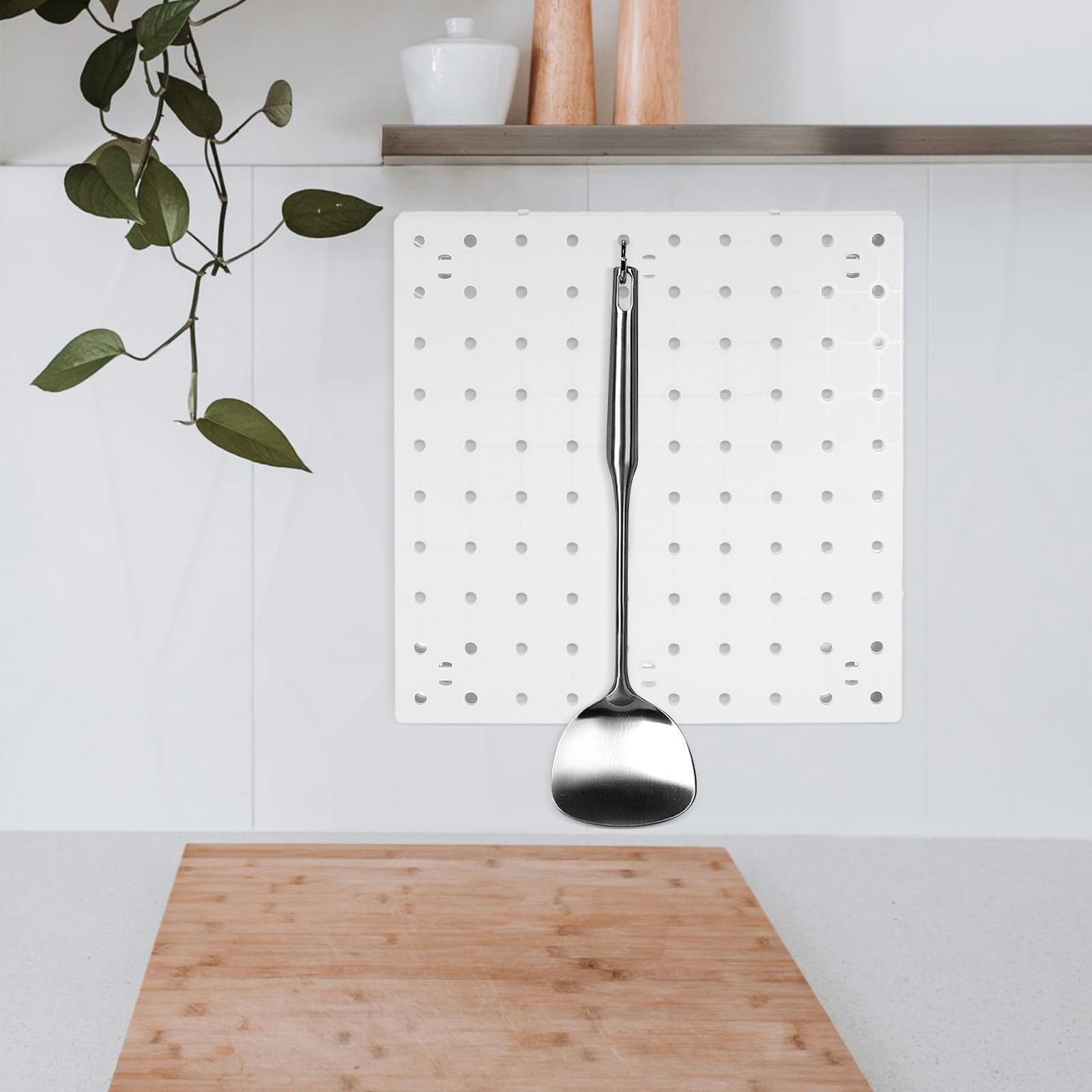 TOYANDONA 4 Piezas Tablero Perforado de Pared de Plástico Abs Blanco