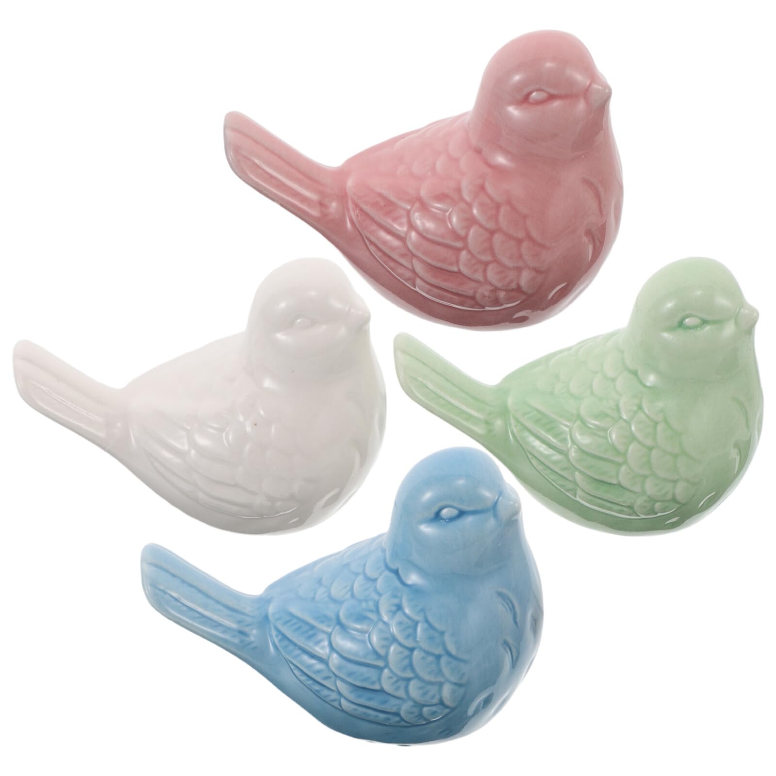 4pezzi Statuine in Ceramica di Piccoli Uccelli Miniature di Animali per Decorazioni da Giardino Ornamenti da Fioriera in Miniatura Piccoli Ornamenti da Collezione per Uccelli