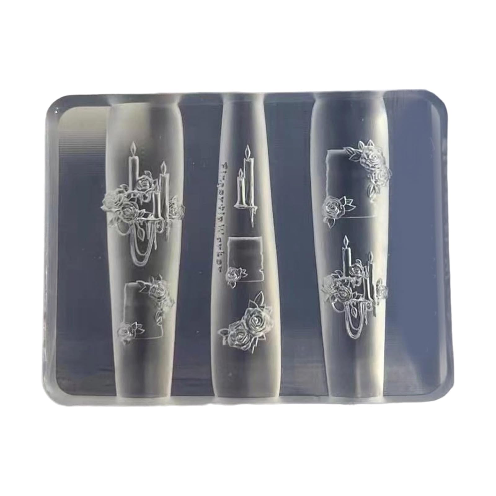 Maxtonser Silicone Nails Art Mold Accessory Delicate Shape 3D Nails Decorative Mold Silicone Texture for Various Nails Types