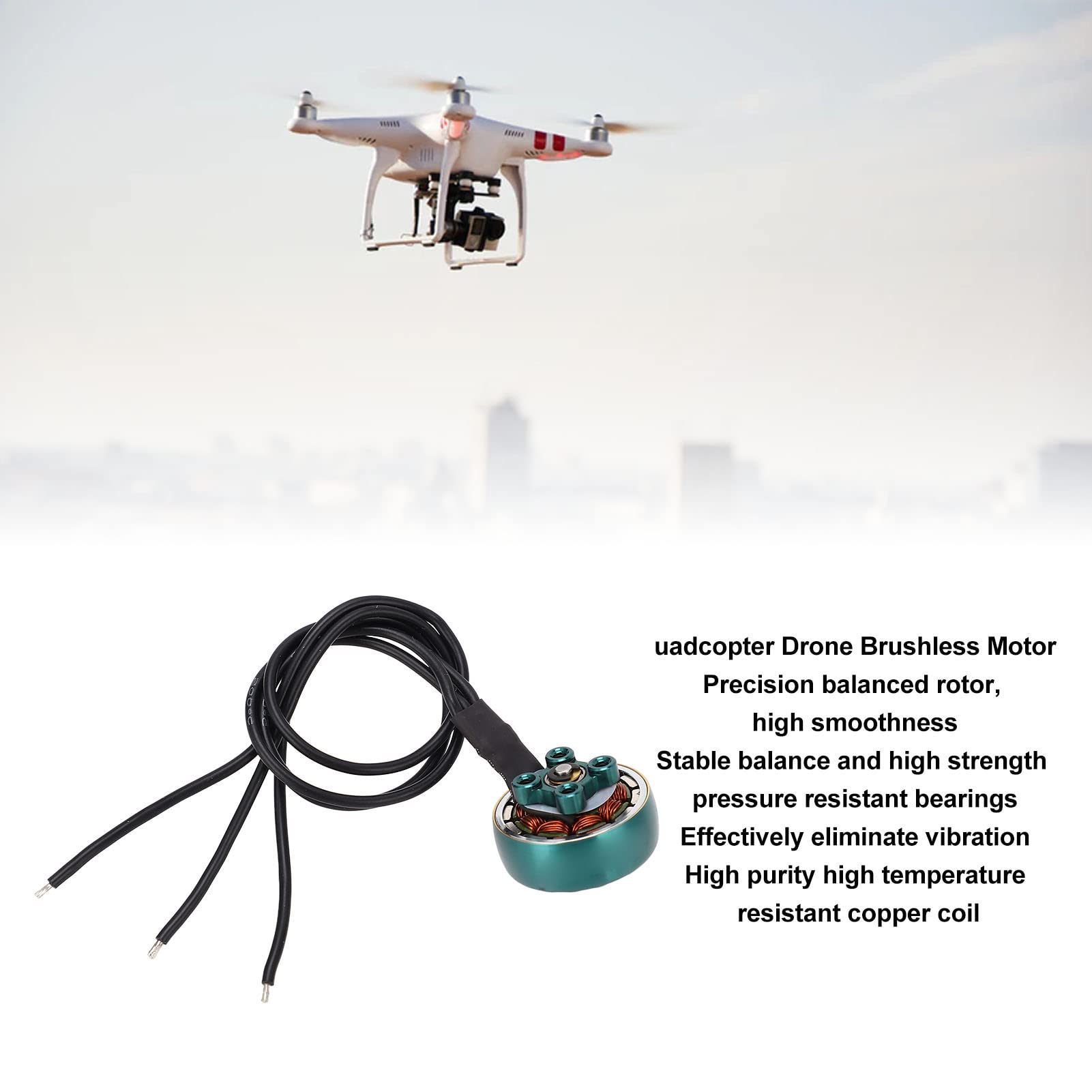 Keenso FPV Racing Drone Brushless Motor, resistente motore brushless 9N12P forte potenza per 2 a 4 pollici FPV Racing UAV (4600KV)