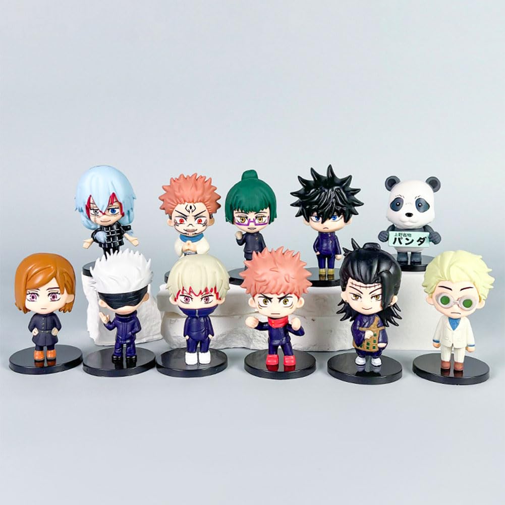 HBGIAY 11pcs JJK Mini Figures Set Geto Suguru Action Figure 7.5cm