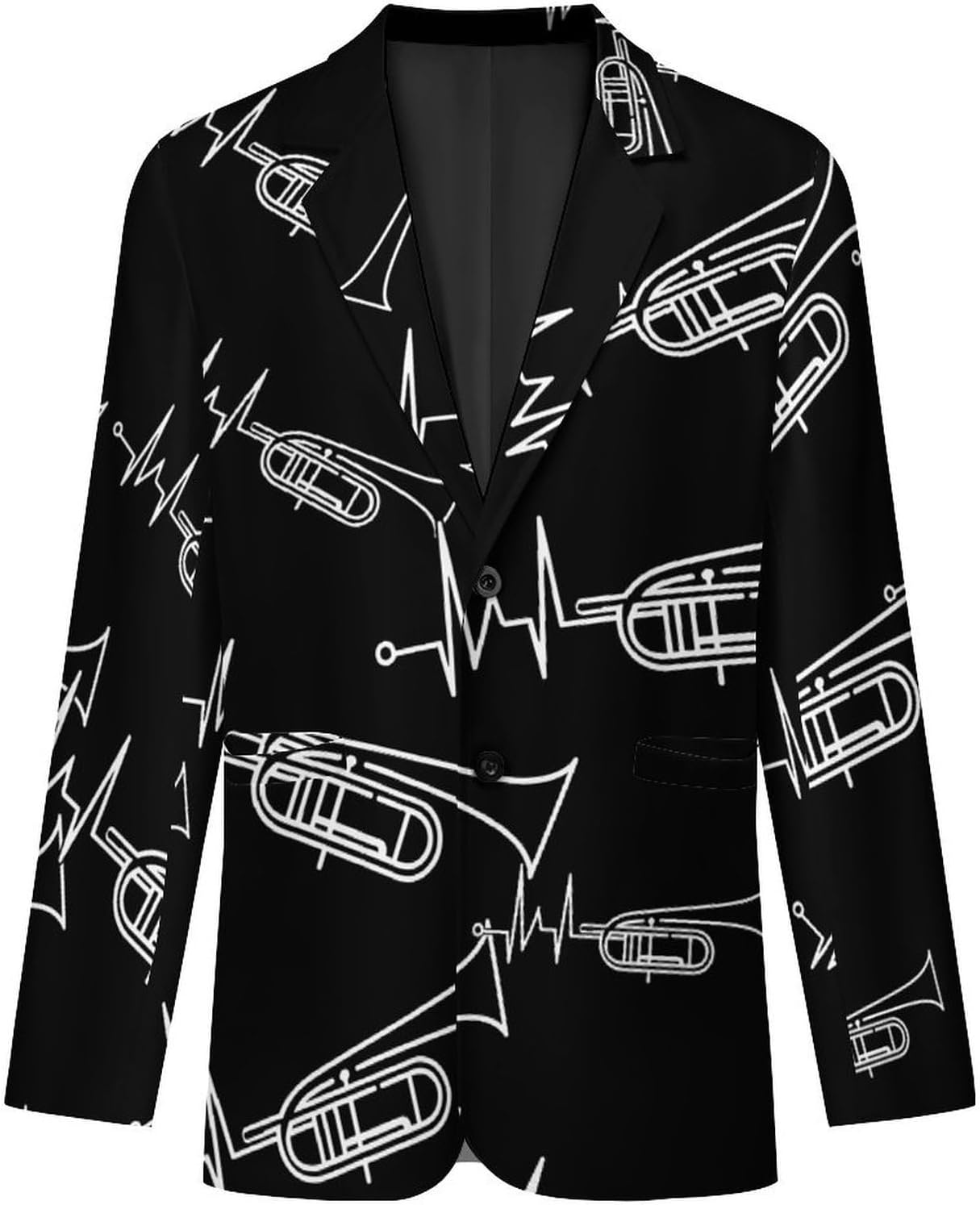 Trumpet Heartbeat Mens Blazer Two Button Lightweight Sport Coats Suit Business Jacket