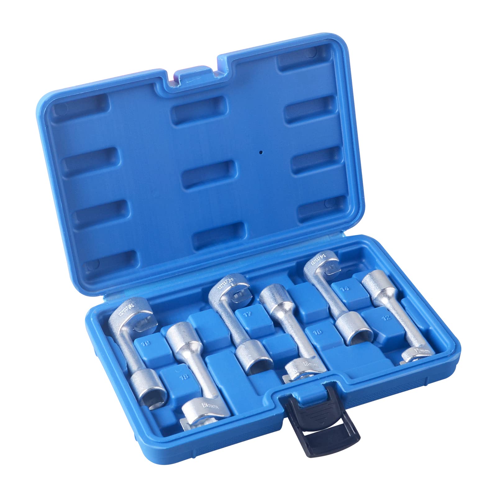 DAYUAN 6 piezas 1/2" llave de línea SW 12-19 mm abiertas para línea de combustible diésel, herramienta de inyección