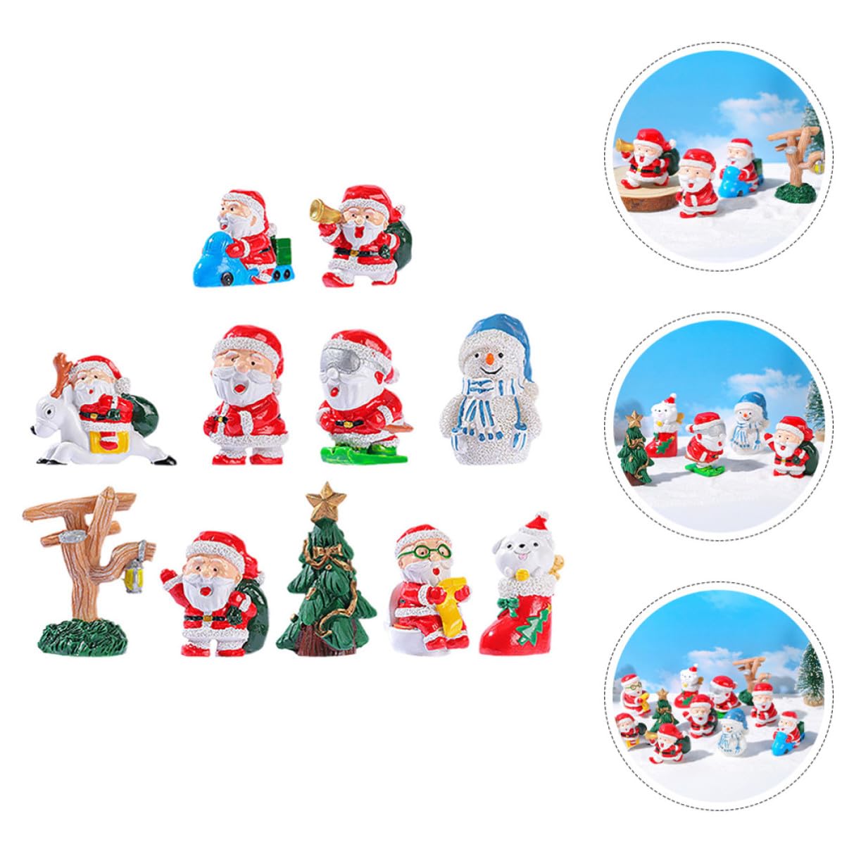 Toyvian 33 Piezas Figuras de Reno y Muñeco Invernal Navideños en Resina