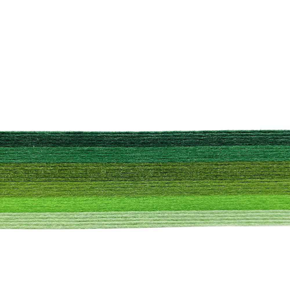 HellooColor 6x5 Pcs Felt Fabric Sheet 8x12 inches Green Series Craft Squares Nonwoven 1mm Thick
