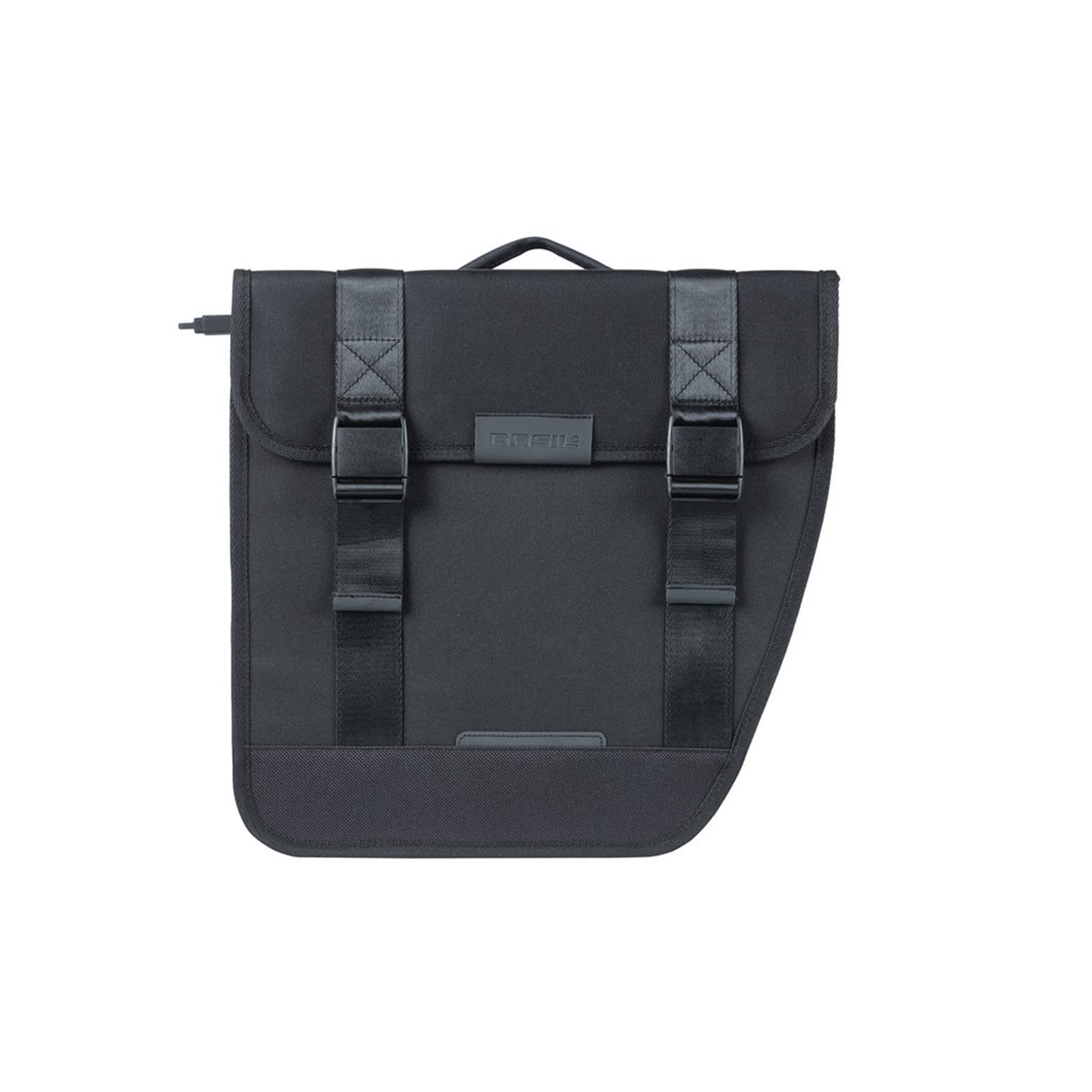Basil Tour MIK Double Bag - 28L, Black, Robust and Weatherproof, Includes Lockable MIK System, Ideal for Shopping and Cycling